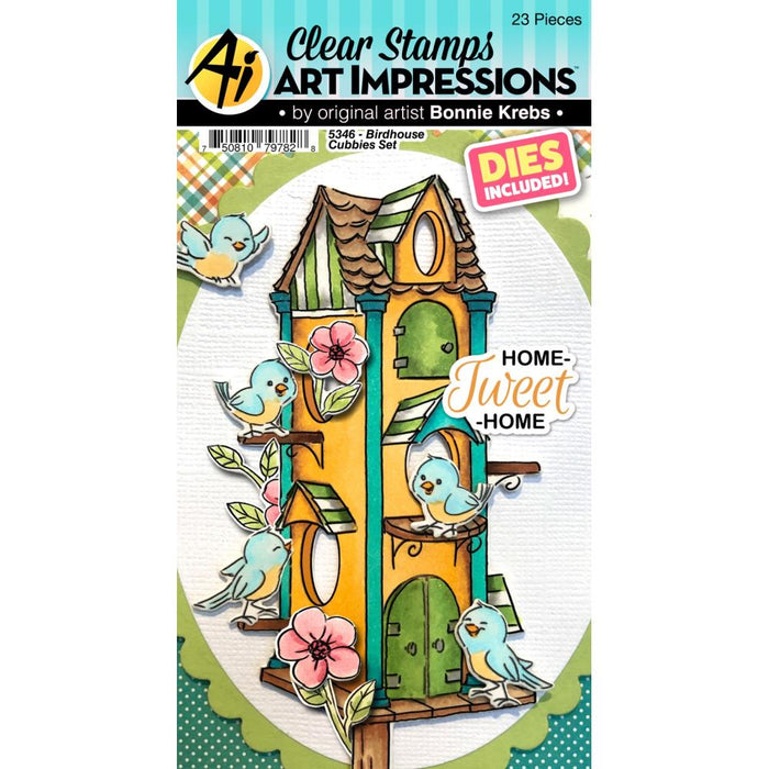 Art Impressions - BIRDHOUSE Cubbies - Stamp and Die Set