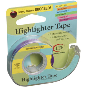 Lee Products - PURPLE Highlighter REMOVABLE TAPE - Low Tack EASY SEE - 1/2 in x 20 yds