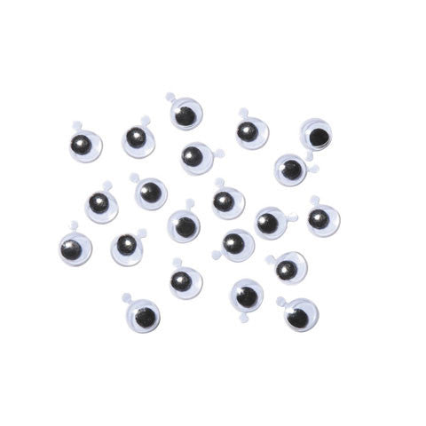 Darice - Sticky Black Eyes - 7mm BLACK and White - 65 pieces - 25% OFF!