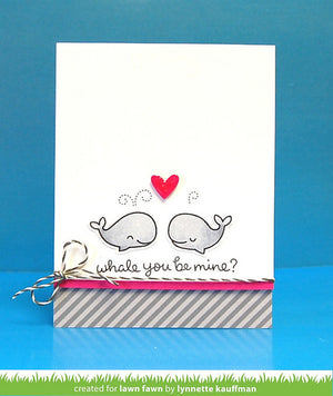 Lawn Fawn - WHALE YOU BE MINE - Clear STAMPS 6pc - Hallmark Scrapbook - 4
