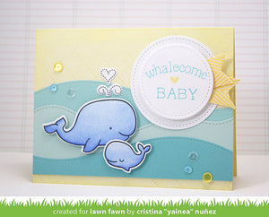 Lawn Fawn - WHALE YOU BE MINE - Clear STAMPS 6pc - Hallmark Scrapbook - 6