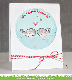 Lawn Fawn - WHALE YOU BE MINE - Clear STAMPS 6pc - Hallmark Scrapbook - 2