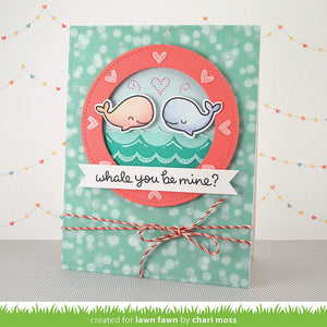 Lawn Fawn - WHALE YOU BE MINE - Clear STAMPS 6pc - Hallmark Scrapbook - 8