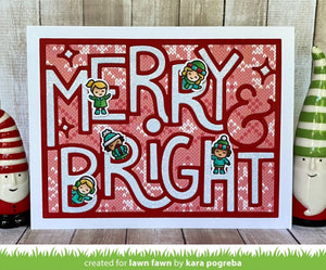 Lawn Fawn - GIANT OUTLINED MERRY & BRIGHT - Die - 20% OFF!