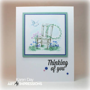 Art Impressions - Watercolor Cling Rubber Stamp Set - WOODEN CHAIR Mini