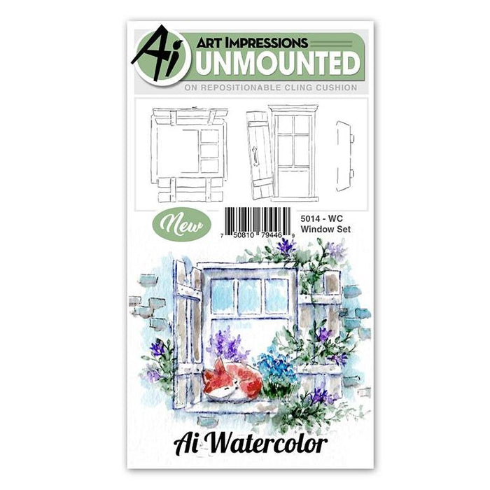 Art Impressions - Cling Rubber Watercolor Stamp Set - WINDOW Set - 20% OFF!