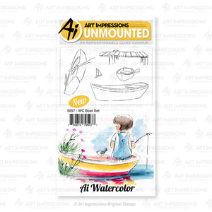 Art Impressions - Cling Rubber Watercolor Stamp Set - BOAT