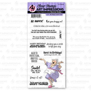 Art Impressions - BE HAPPY LAUGH Lines - Stamp Set