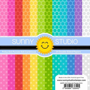 Sunny Studio - POLKA-DOT PARADE - 24 Double Sided Sheets 6x6 Paper