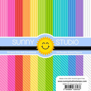 Sunny Studio - STRIPED SILLY - 24 Double Sided Sheets 6x6 Paper