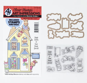 Art Impressions - Holiday Mansion Accessories EASTER SET - 18 pc - Stamp & Die Set
