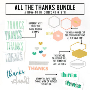 Concord & 9th - ALL THE THANKS - Stamps and Dies BUNDLE Set