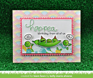 Lawn Fawn - BE HAP-PEA - Clear Stamps Set