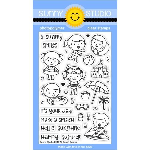 Sunny Studio - BEACH BABIES - Stamps Set