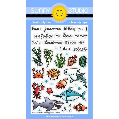 Sunny Studio - BEST FISHES - Stamp Set