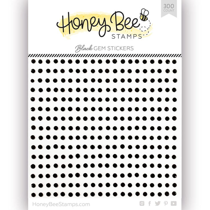 Honey Bee Stamps -BLACK Gem Stickers - 300 Count