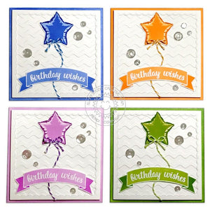 Sunny Studio - BOLD BALLOON - Stamps Set - Looks like REAL Mylar Balloons