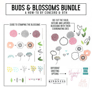Concord & 9th - BUDS & BLOSSOMS - Stamps & Dies BUNDLE Set