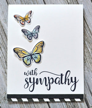 Avery Elle - WITH SYMPATHY - Clear Stamp Set - Hallmark Scrapbook - 3