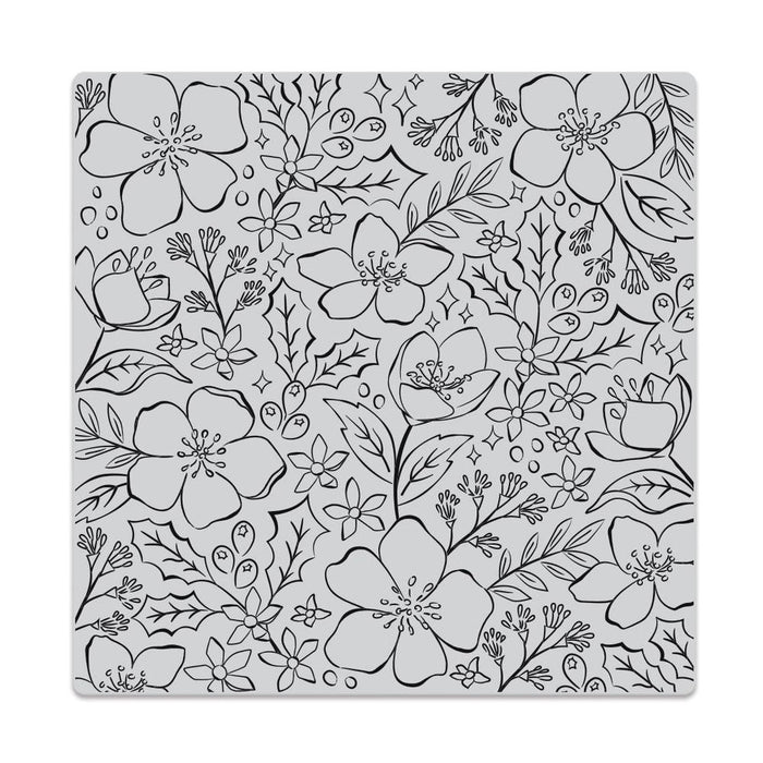 Hero Arts - CHRISTMAS ROSE Bold Prints Background - Cling Rubber Stamp