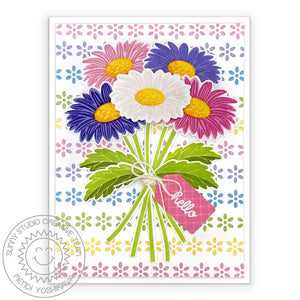 Sunny Studio - CHEERFUL DAISIES - Clear Stamps