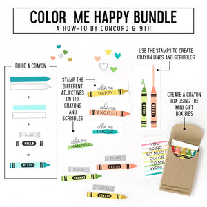Concord & 9th - COLOR ME HAPPY - Stamps and Dies BUNDLE Set