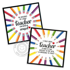 Sunny Studio - TEACHER APPRECIATION Sentiments - Stamps set