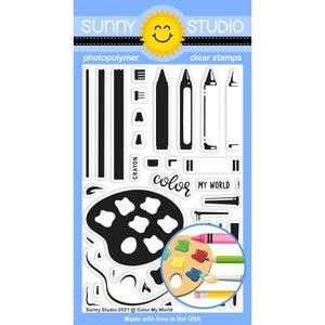 Sunny Studio - COLOR MY WORLD - Stamps set