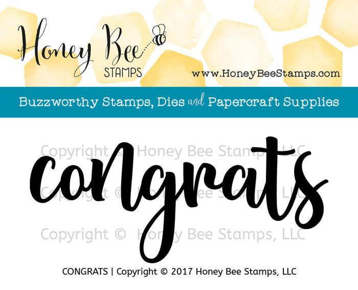 Honey Bee Stamps - CONGRATS - Clear Stamps