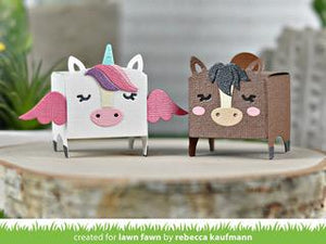 Lawn Fawn - Tiny Gift Box UNICORN and HORSE (Pig, Cow) Add-On Dies Set