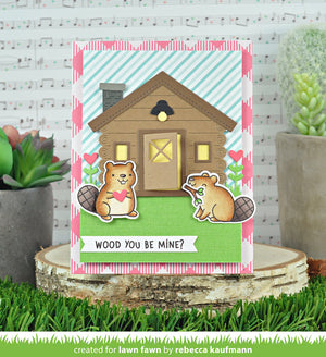 Lawn Fawn - WOOD YOU BE MINE? - Stamps set - Beavers