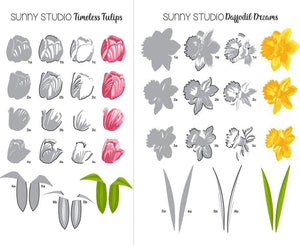 Sunny Studio - DAFFODIL DREAMS - Clear Stamp Set