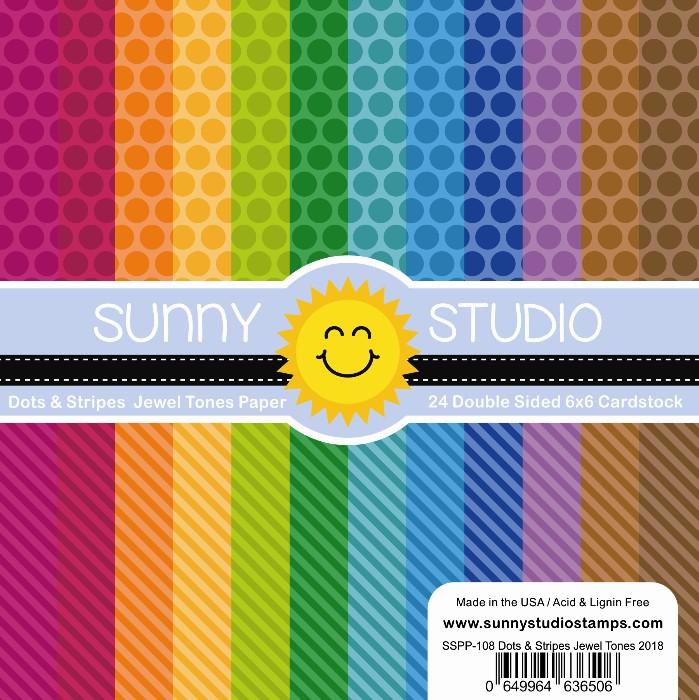 Sunny Studio - DOTS AND STRIPES - 24 Double Sided Sheets 6x6