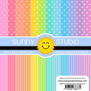 Sunny Studio - DOTS & STRIPES PASTELS Paper - 24 Double Sided Sheets 6x6