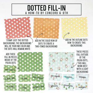Concord & 9th - DOTTED FILL-IN Stamps and DOTS and HEARTS Dies BUNDLE Set