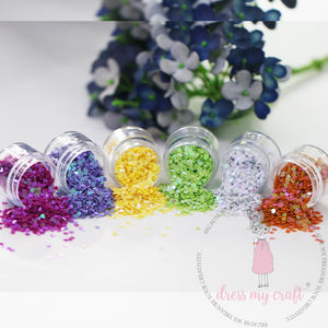 Sunny Studio Pink Iridescent Heart Confetti Embellishments - Sunny