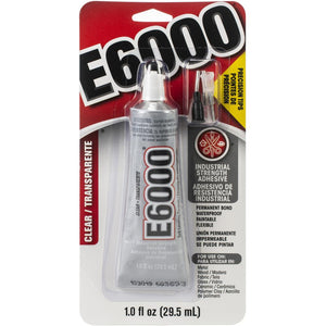 E6000 Multi-purpose Adhesive Tube - Clear 1 fl oz with 3 precision tips
