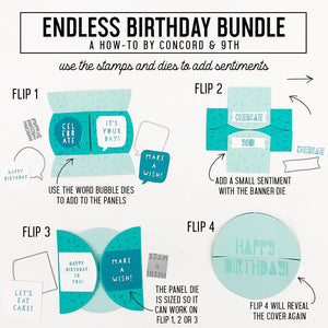 Concord & 9th - ENDLESS BIRTHDAY INFINITY - Dies and Stamps BUNDLE Set