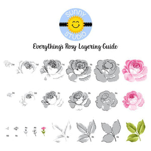 Sunny Studio - EVERYTHINGS ROSY - Stamps Set