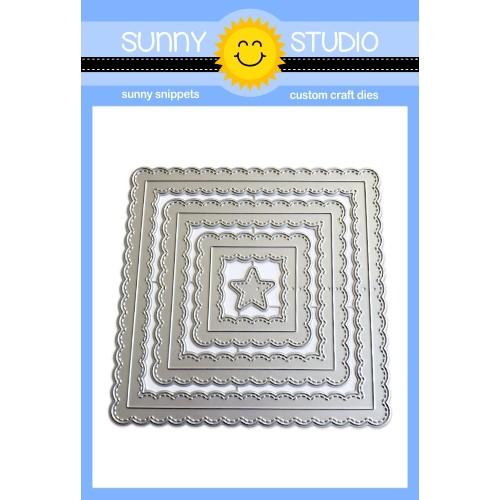 Sunny Studio - FANCY FRAMES SQUARES - Die Set