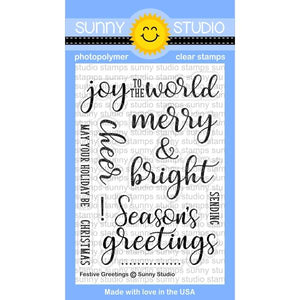 Sunny Studio - FESTIVE GREETINGS - Stamps Set