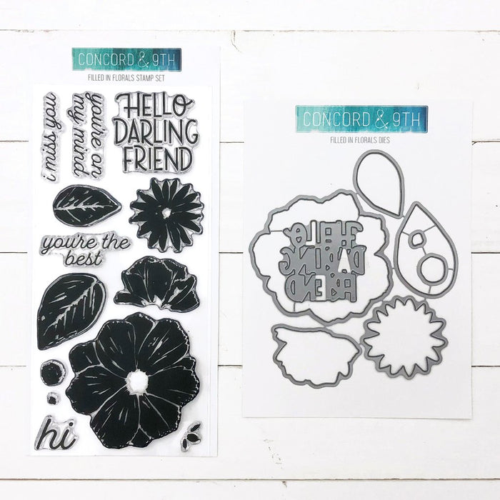 Concord & 9th - FILLED IN FLORALS - Stamps and Dies BUNDLE set