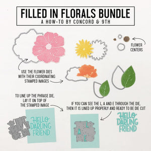 Concord & 9th - FILLED IN FLORALS - Stamps Set