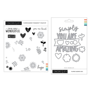 Concord & 9th - FLOWER GARDEN Turnabout - Stamps and Dies BUNDLE Set