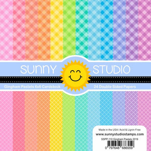 Sunny Studio - GINGHAM PASTELS Paper - 24 Double Sided Sheets 6x6