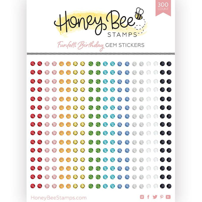 Honey Bee Stamps - FUNFETTI BRITHDAY Gem Stickers - 300 Count