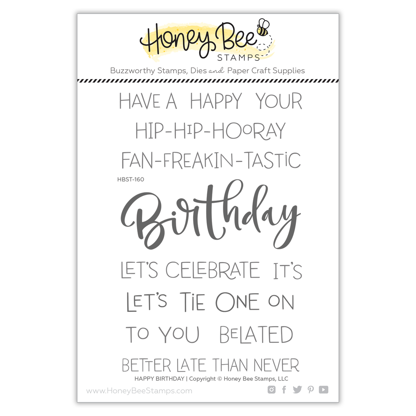 Honey Bee Stamps - HAPPY BIRTHDAY - Stamp Set – Hallmark Scrapbook
