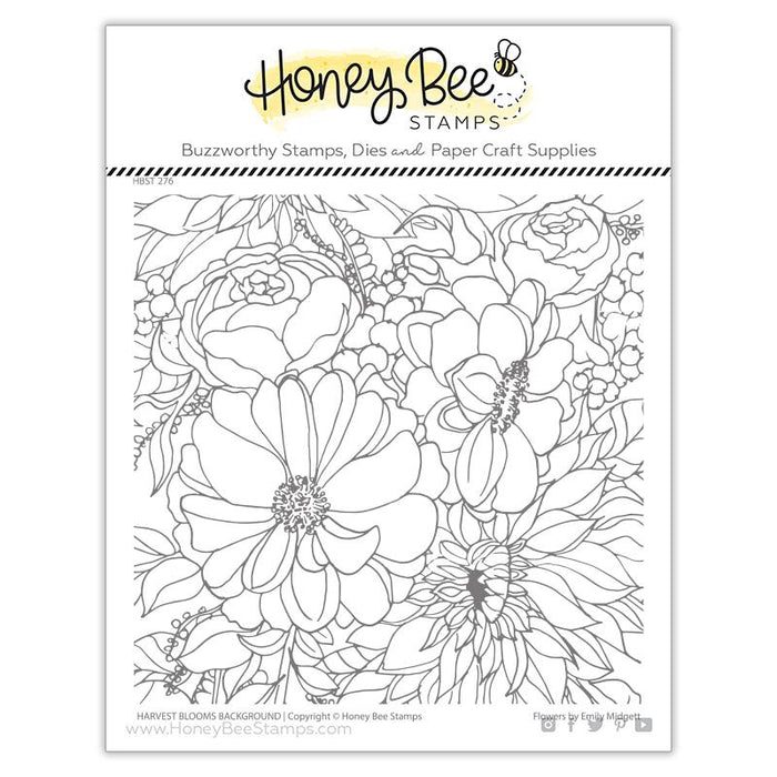 Honey Bee - HARVEST BLOOMS - Background Stamp