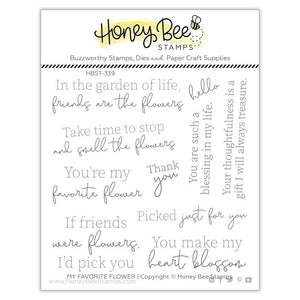 Honey Bee - MY FAVORITE FLOWER Sentiments - Stamps Set