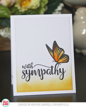 Avery Elle - WITH SYMPATHY - Clear Stamp Set - Hallmark Scrapbook - 8